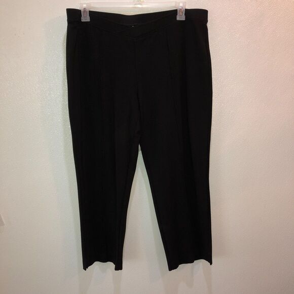 IC by Connie K Womens Size 1X Black Pull On Stretchy Cropped Pants USA Made - Picture 3 of 8